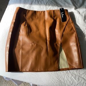 Lulus, faux leather skirt